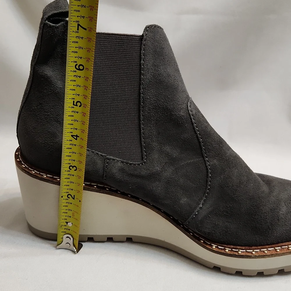 Cecelia New York Gemma Slip-on Suede Low Wedge Ankle Boots (W Size 8.5)